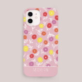 Personalisiert Boho Pink Modern Floral pattern nam iPhone Hülle