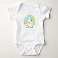 Personalisiert Boho Rainbow Baby Name Heart Pastel