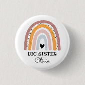 Personalisiert Boho Rainbow Big Sister Button (Vorderseite)