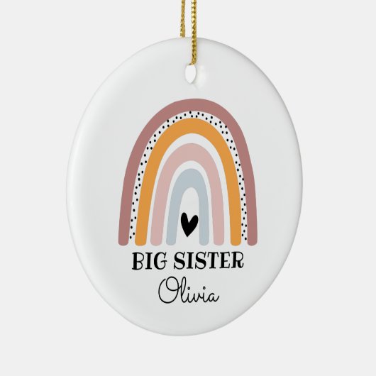Personalisiert Boho Rainbow Big Sister Keramik Ornament (Rechts)