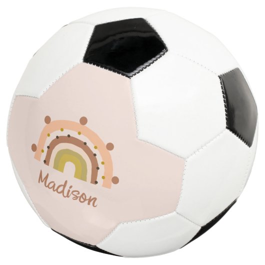 Personalisiert Boho Rainbow Blink Pink Kinder Fußball (Dreiviertel)