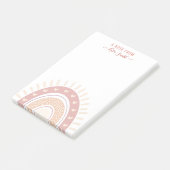 Personalisiert Boho Rainbow Calligrafy Teacher Post-it Klebezettel (angewinkelt)