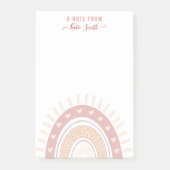 Personalisiert Boho Rainbow Calligrafy Teacher Post-it Klebezettel (Vorderseite)
