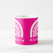 Personalisiert Boho Rainbow Hot Pink Kaffeetasse (Mittel)