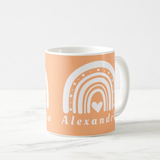 Personalisiert Boho Rainbow Kaffeetasse (VorderseiteRechts)