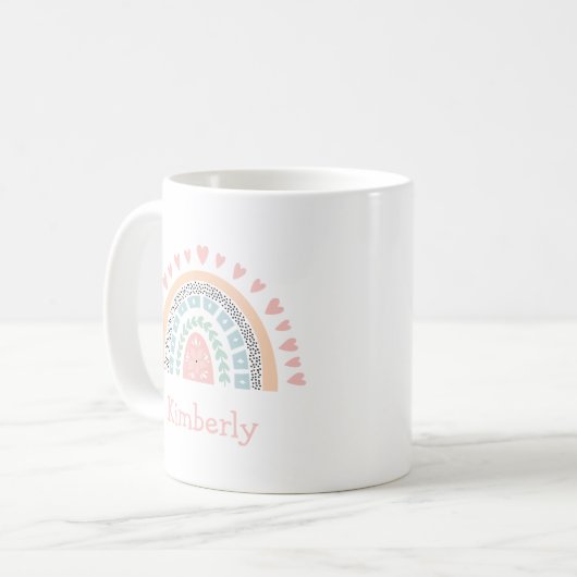 Personalisiert Boho Rainbow Kaffeetasse (Vorderseite Links)