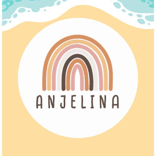 Personalisiert Boho Rainbow Kids Name Aufkleber fü
