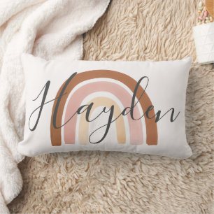 Personalisiert Boho Rainbow Name Pillow Lendenkissen