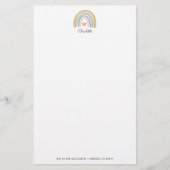 Personalisiert Boho Rainbow Pink Herzkid Briefpapier (Vorderseite)