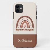 Personalisiert Boho Rainbow Psychotherapeut Case-Mate iPhone Hülle (Rückseite)