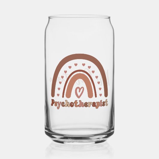 Personalisiert Boho Rainbow Psychotherapeut Dosenglas (Vorderseite)