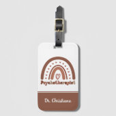Personalisiert Boho Rainbow Psychotherapeut Gepäckanhänger (Vorderseite Vertikal)