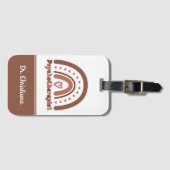 Personalisiert Boho Rainbow Psychotherapeut Gepäckanhänger (Vorderseite (Horizontal))