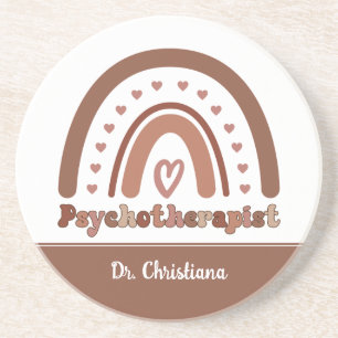 Personalisiert Boho Rainbow Psychotherapeut Getränkeuntersetzer
