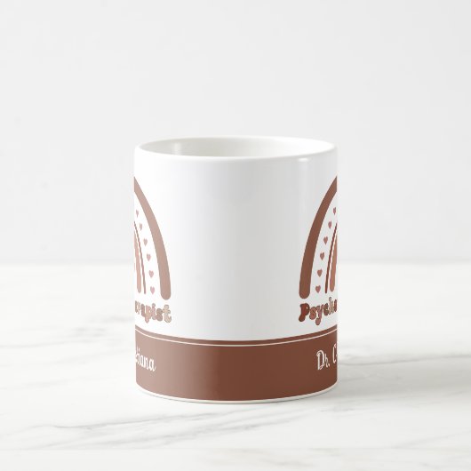 Personalisiert Boho Rainbow Psychotherapeut Kaffeetasse (Mittel)
