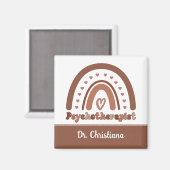 Personalisiert Boho Rainbow Psychotherapeut Magnet (Vorderseite/Rückseite)