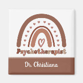 Personalisiert Boho Rainbow Psychotherapeut Magnet (Vorne)