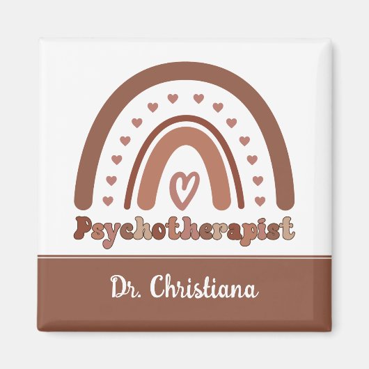 Personalisiert Boho Rainbow Psychotherapeut Magnet (Vorne)