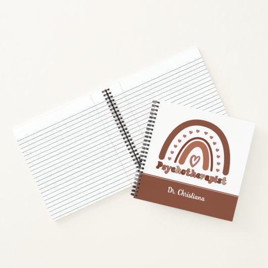 Personalisiert Boho Rainbow Psychotherapeut Notizblock (Innenseite)