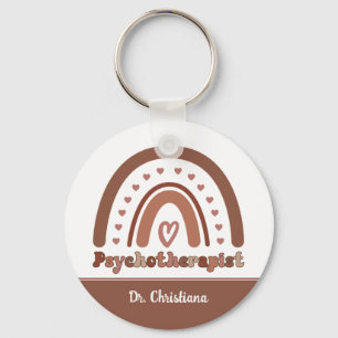 Personalisiert Boho Rainbow Psychotherapeut Schlüsselanhänger