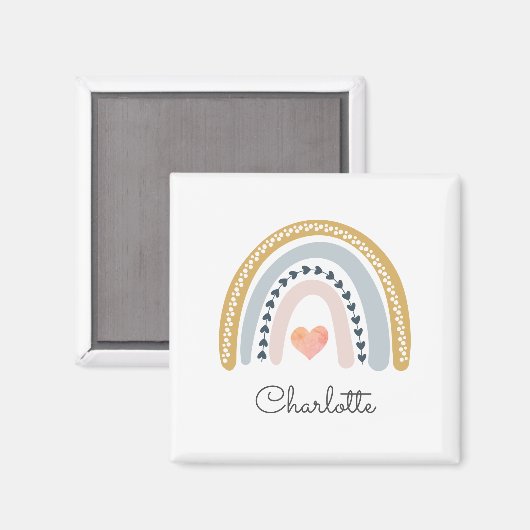 Personalisiert Boho Rainbow Watercolor Magnet (Vorderseite/Rückseite)