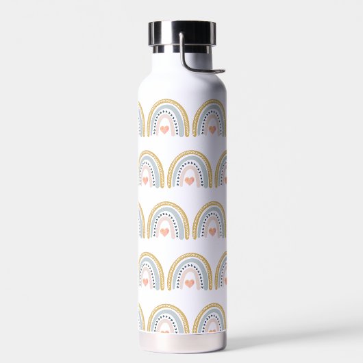 Personalisiert Boho Regenbogen Muster Wasserfarbe Trinkflasche (Links)