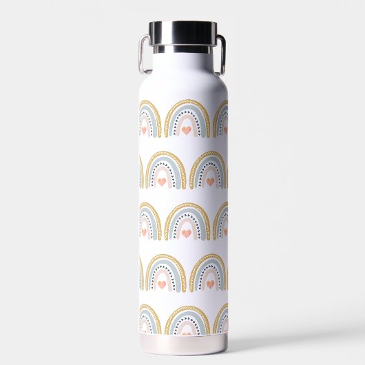 Personalisiert Boho Regenbogen Muster Wasserfarbe Trinkflasche (Vorne)