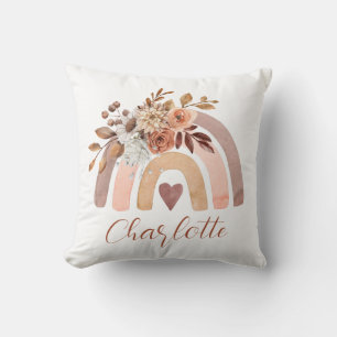 Personalisiert Boho Rust Terracotta Rainbow Kissen