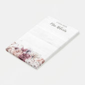Personalisiert Boho Rustic Floral Teacher Post-it Klebezettel (angewinkelt)