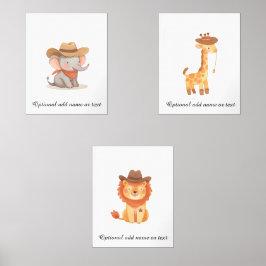 Personalisiert Boho Safari Cowboy Kinderzimmer Zim Bilderwand Sets