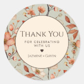 Personalisiert Boho Sage Green Wildblume Vielen Da Runder Aufkleber (Vorderseite)