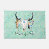 Personalisiert Boho Skull Fußmatte (Vorderseite)
