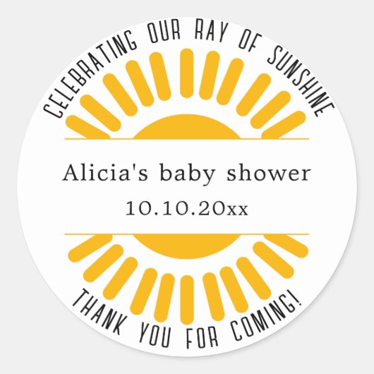 Personalisiert Boho Sun Classic Round Aufkleber (Vorderseite)