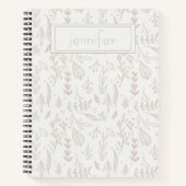 Personalisiert Boho Taupe Fun Niedlich Leaf Journa Notizblock (Vorderseite)