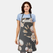 Personalisiert Boho Terracotta Creme Blume Schürze (Getragen)