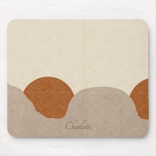 Personalisiert Boho Terracotta Sand Abstrakt Mousepad (Vorne)