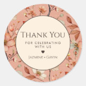 Personalisiert Boho Terracotta Wildblume Vielen Da Runder Aufkleber (Vorderseite)