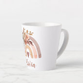 Personalisiert Boho Wasserfarbe Bläsernblätter Lat Milchtasse (Rechte Ecke)