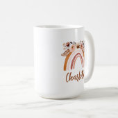 Personalisiert Boho Watercolor Rainbow Kaffeetasse (VorderseiteRechts)