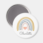 Personalisiert Boho Watercolor Rainbow Magnet (Vorderseite/Rückseite)