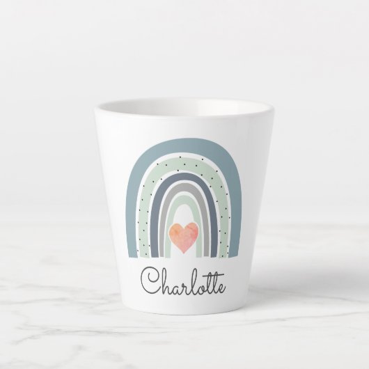 Personalisiert Boho Watercolor Rainbow Milchtasse (Vorderseite)