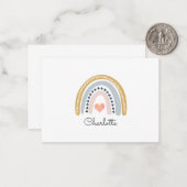Personalisiert Boho Watercolor Rainbow Mitteilungskarte (Vorderseite/Rückseite Beispiel)