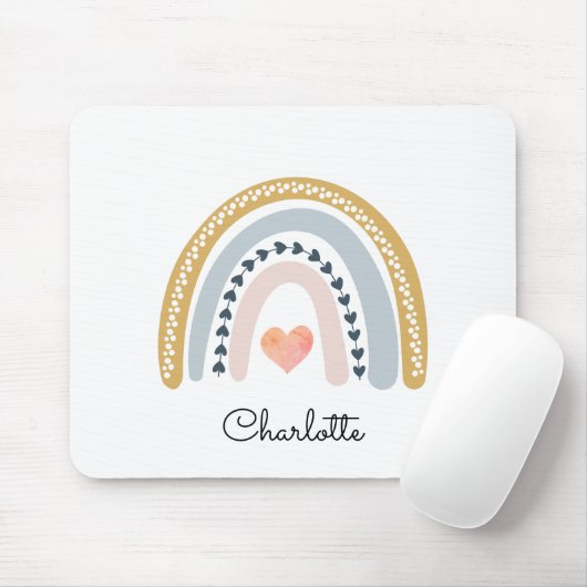 Personalisiert Boho Watercolor Rainbow  Mousepad (Mit Mouse)