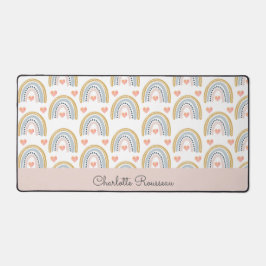 Personalisiert Boho Watercolor Rainbow-Muster Schreibtischunterlage