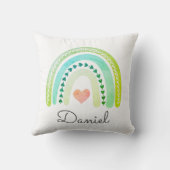 Personalisiert Boho Watercolor Rainbow Name Boy Kissen (Rückseite)