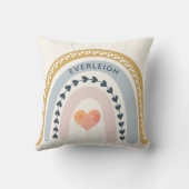 Personalisiert Boho Watercolor Rainbow Name Girl Kissen (Rückseite)
