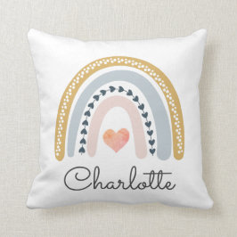 Personalisiert Boho Watercolor Rainbow Name Girl Kissen