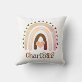 Personalisiert Boho Watercolor Rainbow Name Girl Kissen (Rückseite)
