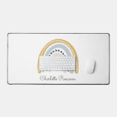 Personalisiert Boho Watercolor Rainbow Schreibtischunterlage (Tastatur & Maus)