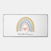 Personalisiert Boho Watercolor Rainbow Schreibtischunterlage (Vorderseite)
